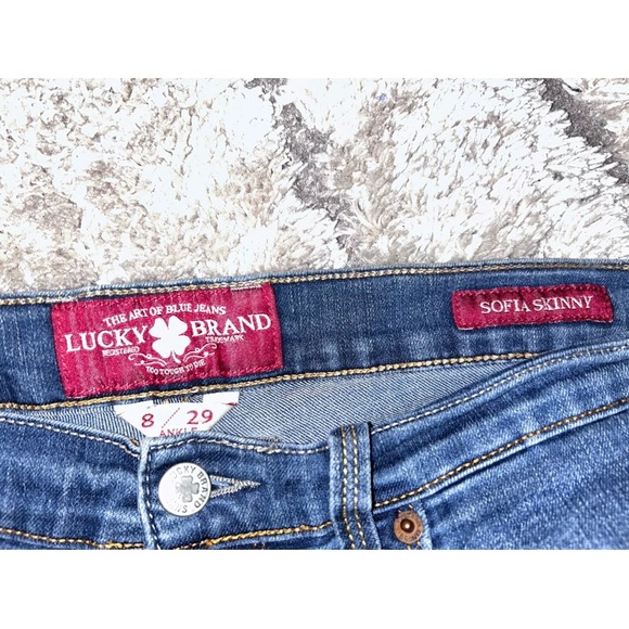 Lucky Brand Sofia Skinny Ankle Jeans 8/29 Medium Wash Stretch Blue Denim Women's - Picture 9 of 10